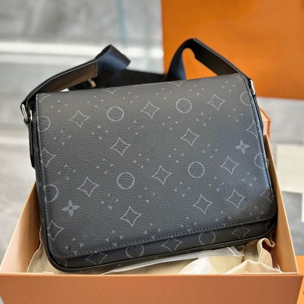 

men tote designer bag genuine leather crossbody bags district shoulder purse m46255 tote bag man briefcase classic flower wallet vintage han