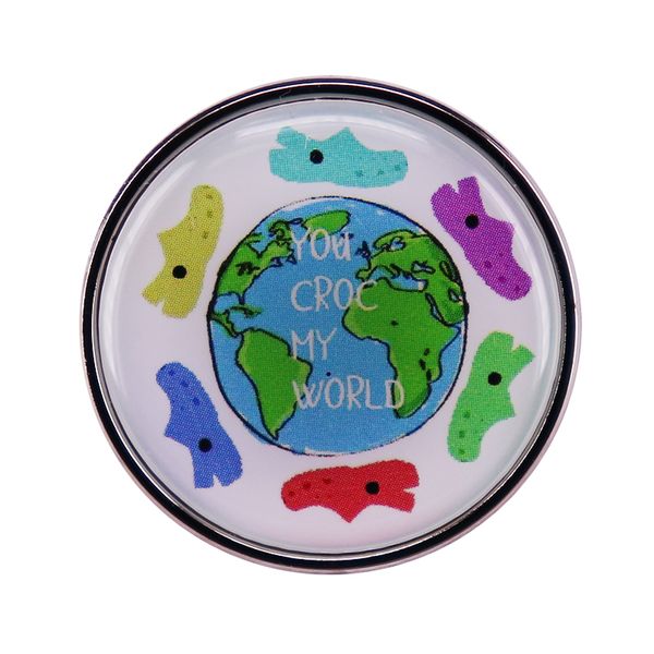 

you my world enamel pin colorful shoes brooch, Blue
