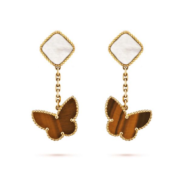 

13 style lucky four leaf clover dangle earrings korean style net red long tassel elegant women s, Golden;silver