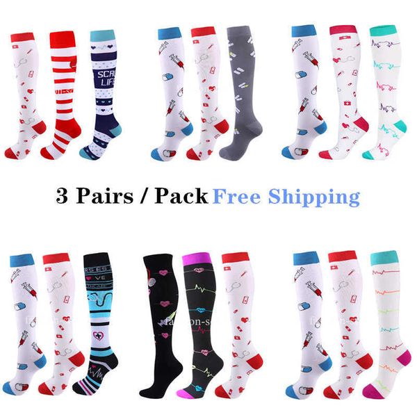 

5pc socks hosiery 3 pairspack compression socks athletic men women running hiking sports socks antifatigue comfortable running compression s, Black;white