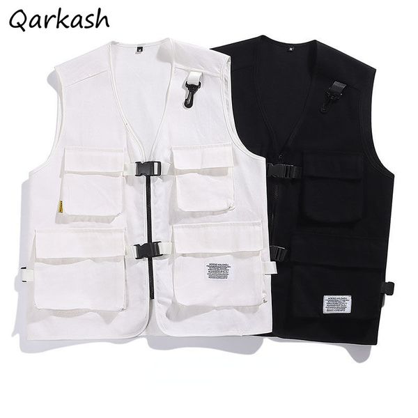 

women's vests cargo women ins streetwear stylish bf outwear hip hop clothes chic harajuku basic leisure teens all match 230222, Black;white