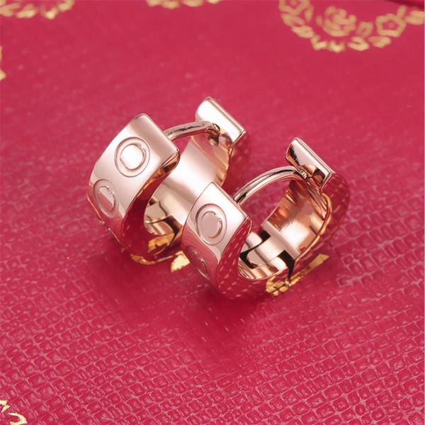 

whole love earrings women's ear-cuff earring crystal rose gold stud stainless steel fashion jewelry without box for brith2218, Golden;silver