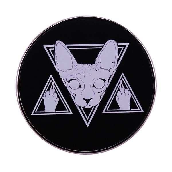 

god of destruction beerus brooch sphynx cat enamel pin, Blue