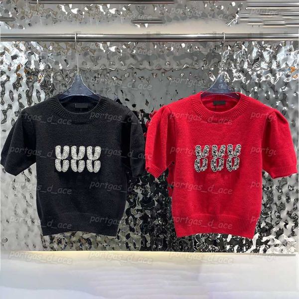 

women's plus size t-shirt designer letters womens knit t shirt casual fashion jumpers short sleeve pullover gn5w, Black