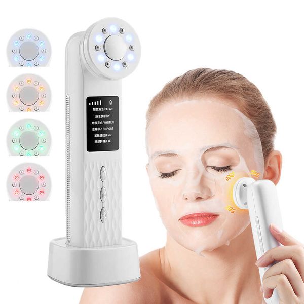 

7in 1 ems facial massager pn therapy ice compress face eye lifting rf skin rejuvenation wrinkle removal anti aging device 230222