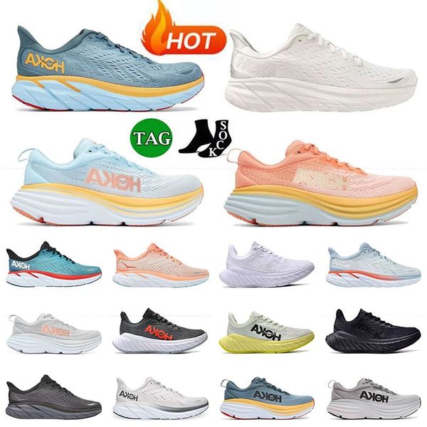

hoka one casual shoes hokas bondi 8 clifton carbon x2 kawana challenger atr 6 training outdoor sports sneakers jogging mens women traine lmw, Black