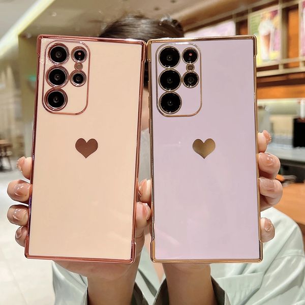 

luxury soft silicone love heart phone case for iphone 14 13 12 11 pro max samsung galaxy s23 s20 s21 fe s22 ultra s22 plus bumper back cover