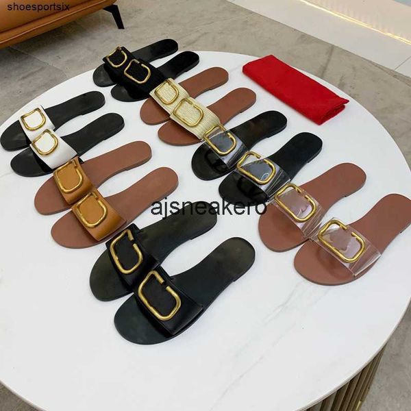 

sandal valentinolies es big v metal buckle women sandals designer slippers fashion summer beach womens flat luxury wu40, Black