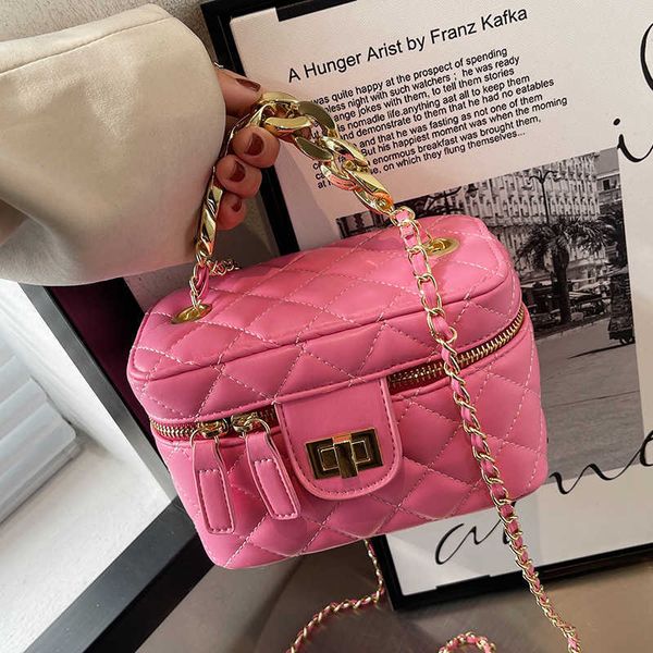 

evening bag grid square tote bucket bag 2022 new high-quality pu leather women d