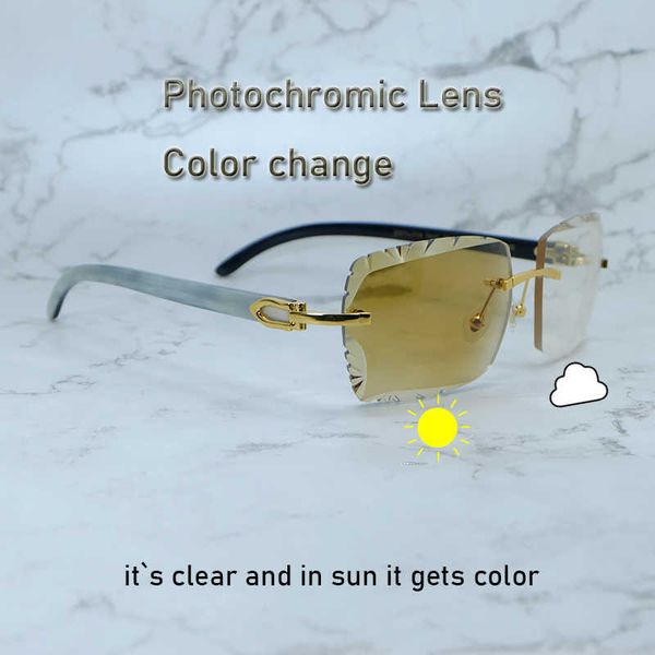 

two colors glasses interchangble diamond cut wood buffs horn eyewear pchromic sunglasses new fashion factory sun glasses 70%off, White;black