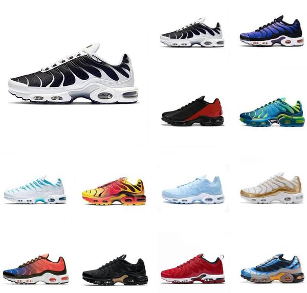 

fashion tn plus mens sneakers shoes triple black white technical sports shoe gradients lemon lime red royal blue metallic gold fresh breatha
