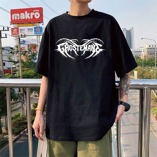 

men s t shirts metal rap style retrograde image printed ghostemane t shirt tees black white short sleeve oversized cotton t shirt 230221, White;black