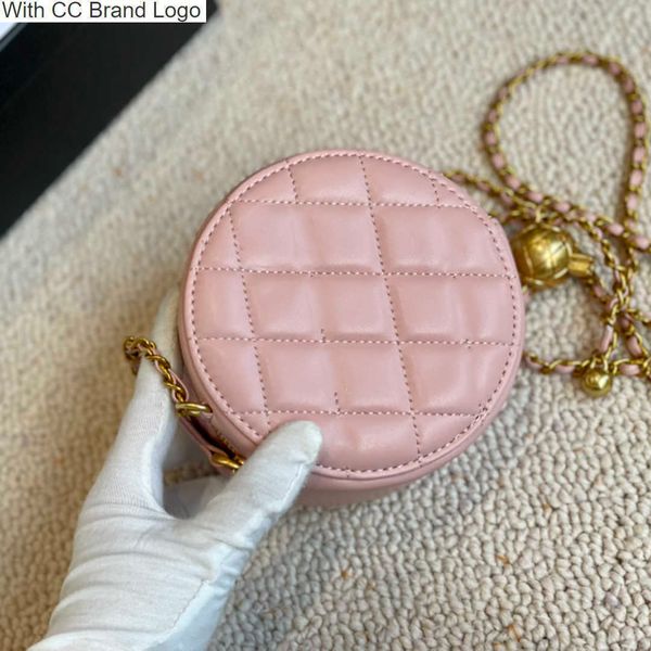 

luxury cc shoulder bags classic mini round shoulder bags golden ball coin purse women solid color wallet genuine leather crossbody bag desig