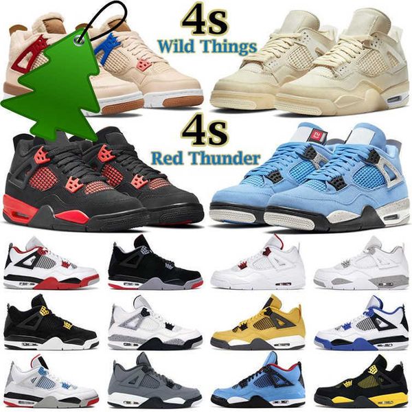 

2023 og casual shoes 2023 mens women basketball shoes 4s jumpman 4 red thunder wild things university blue black cat fire motorsports sail