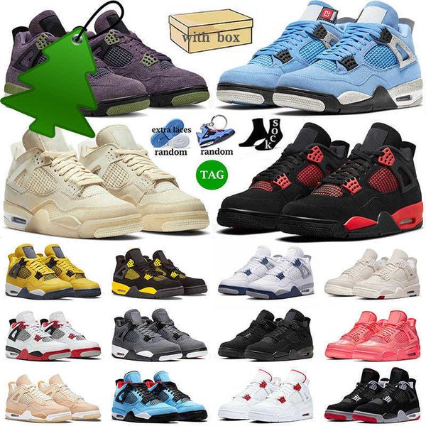 

basketball shoes box 2023 with retro basketball shoes 4s iv jumpman university blue red thunder offs white sail infrared jorda 4 j4 men