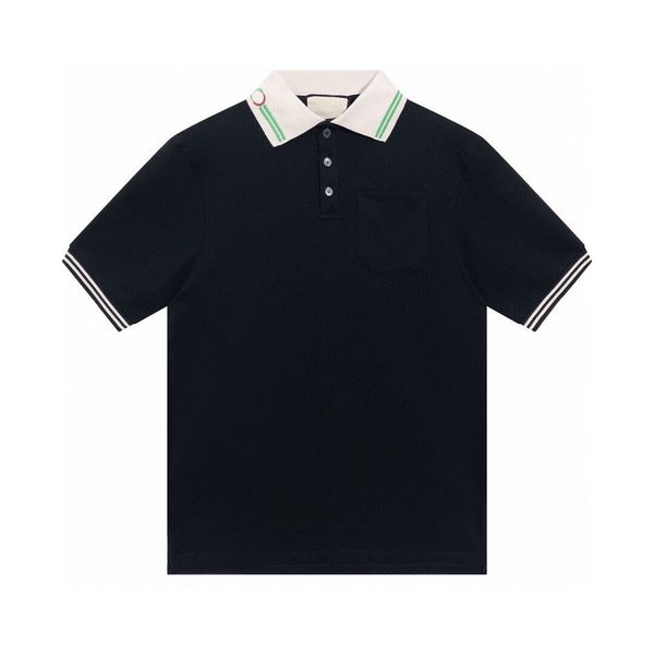 

men's plus tees & polos round t-shirt plus size neck embroidered and printed polar style summer wear with street pure cotton nvc2, Black;brown