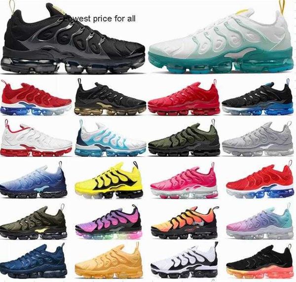 

2022 tn plus running shoes men women black bubblegum yolk cherry cool grey neon olive pure platinum dark blue mens womens sports trainers