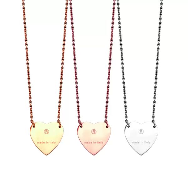 

designer heart shaped pendant necklace simple heart shaped lover ring necklace earrings gold silver rose stainless steel couple ring fashion