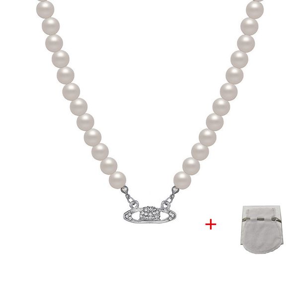 

saturn vivian necklaces pearl beaded diamond tennis necklace woman bracelet silver chains earrings vintage trendy style desigenr jewelry wit