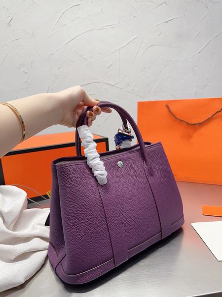 

tote bag women designer handbag brand leather quality shoulder shopping bag large capacity purse leisure garden with real logo