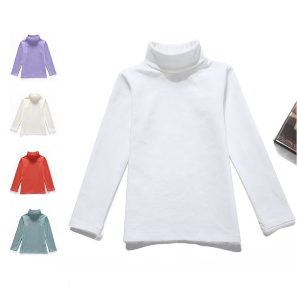 

clothing sets arrival kids children shirt autumn winter basic urtleneck shirt ees cotton for boys girls 230222, White