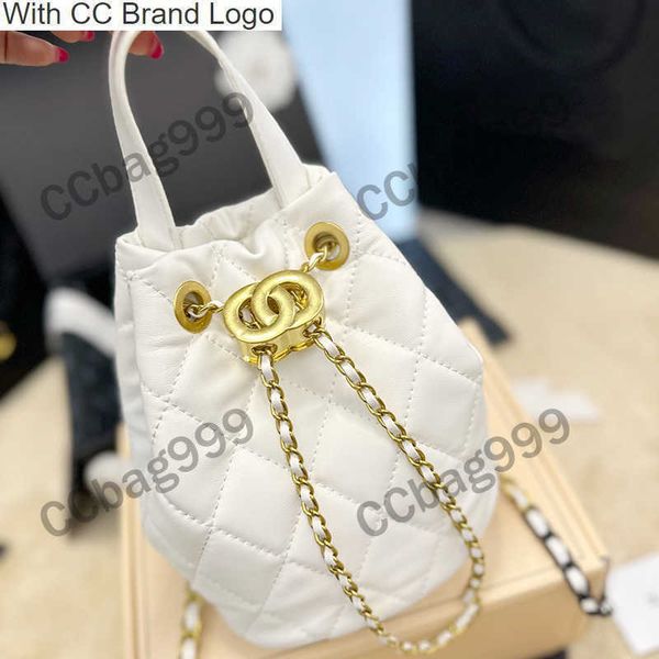 

cc drawstring french womens handle bucket bags with purse genuine leather designer drawstring wallets portable handbags gold metal hardware