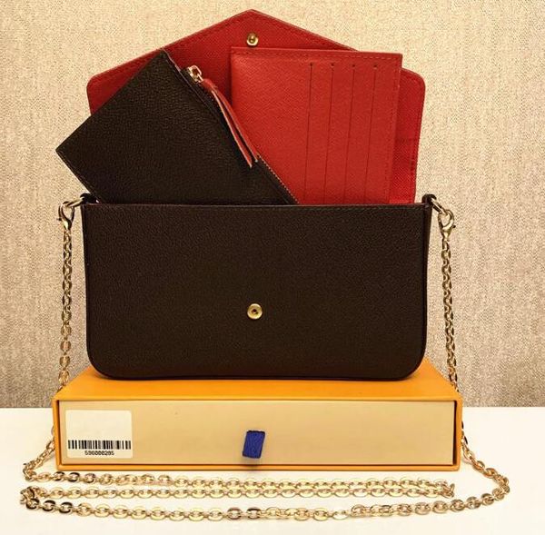 

wholesale chain purse chain shoulder bag for women evening bag handbag presbyopic three piece set mini messenger bag card holder purse