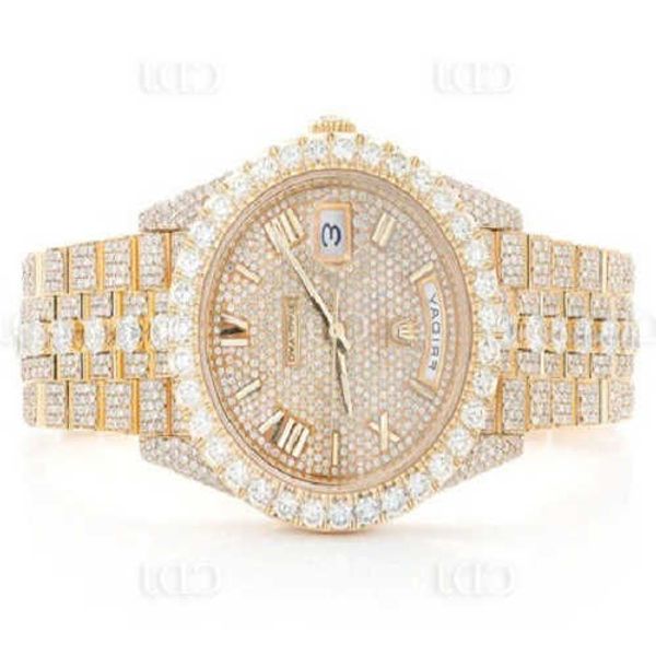 

wristwatches luxury custom bling iced out watches white gold plated moiss anite diamond watchess 5a replication mechanical k8oz, Slivery;golden