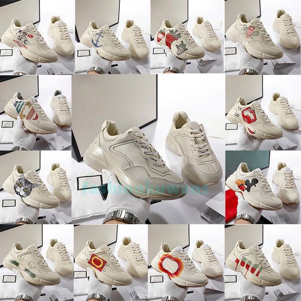 

women fashion pair shoes chunky leather printed sneaker luxury multipattern pattern men casual sports running shoe outdoor rubber size 35-45