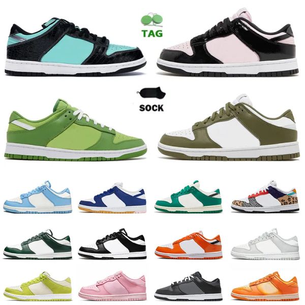 

2022 fashion dunked low running shoes og mens women with socks pink chlorophyll aqua medium olive safari mix phillies flat sneakers us 13, Black