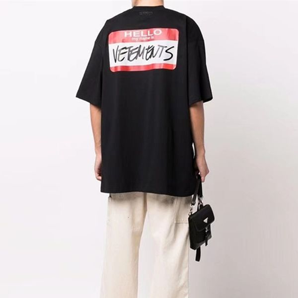 

men's tshirts hello my name vtm fashion brand t shirt men 1 oversize women tshirt short sleeve womens mens t-shirt, White;black