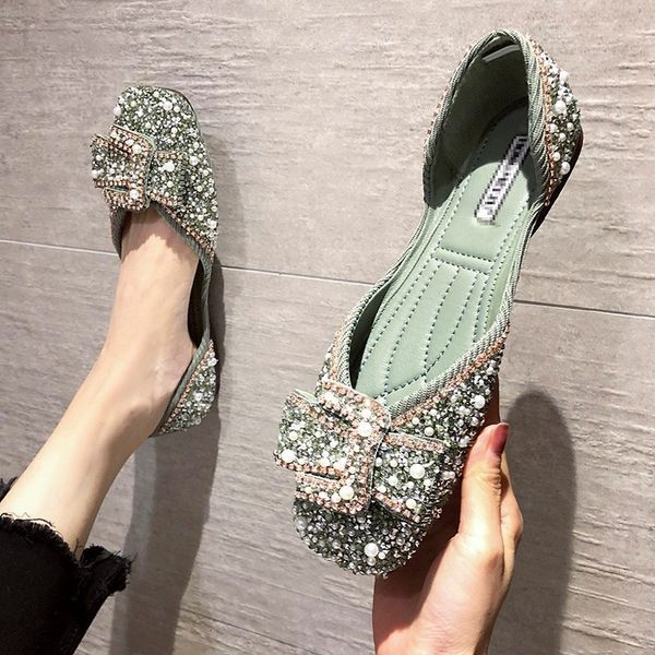 

dress shoes spring summer fashion buckle slip-on flat peas shoes comfortable designers shoes women's shoes on offer 230221, Black