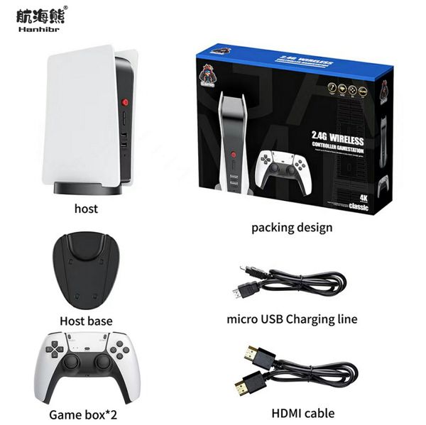 

hd output retro classic gaming console wireless controller arcade game station with ps5 style 3d 4k video game consoles for ps5