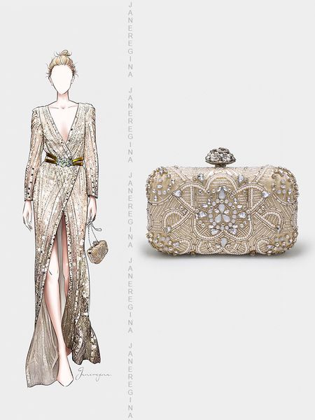 

flash drill chain bag temperament girl bag cross-body senior dinner niche bag new party evening dress clutch