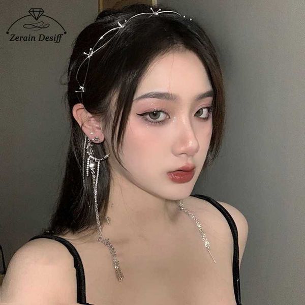 

hair clips barrettes thorns headband cool girl fashionable fashion halloween accessories tassel headwear hair accessories for girls bridesma, Golden;silver
