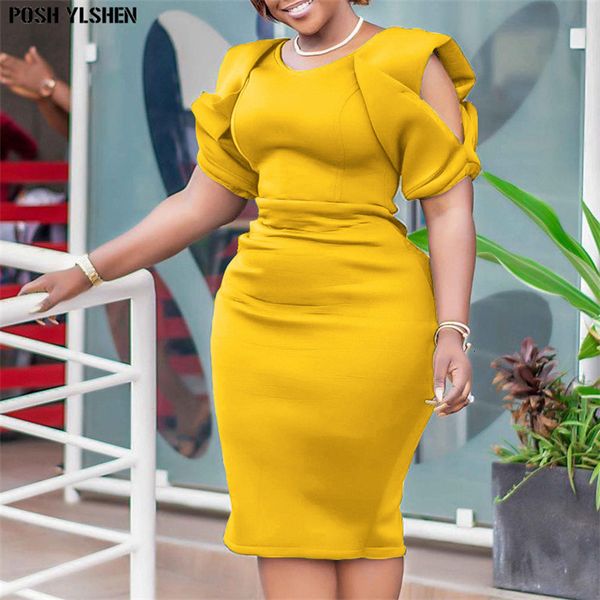 

ethnic clothing summer bodycon mini dress african dresses for women daily elegant high waist bandage petal sleve robe femme clothes 230222, Red