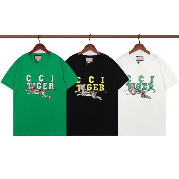 

men's t shirts designer tee men tiger letter printing streetwear t-shirt summer short sleeve cotton casual s-xxl, White;black