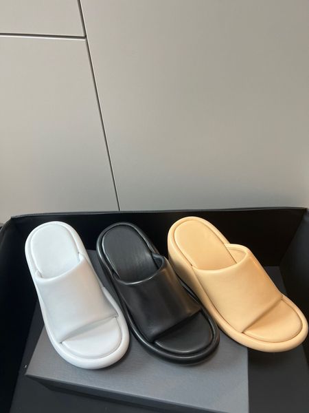 

2023 designer womens sandals flip flops luxury platform flat thick bottom jelly rubber leather women dress shoes high heel boots 35-40 size, Black