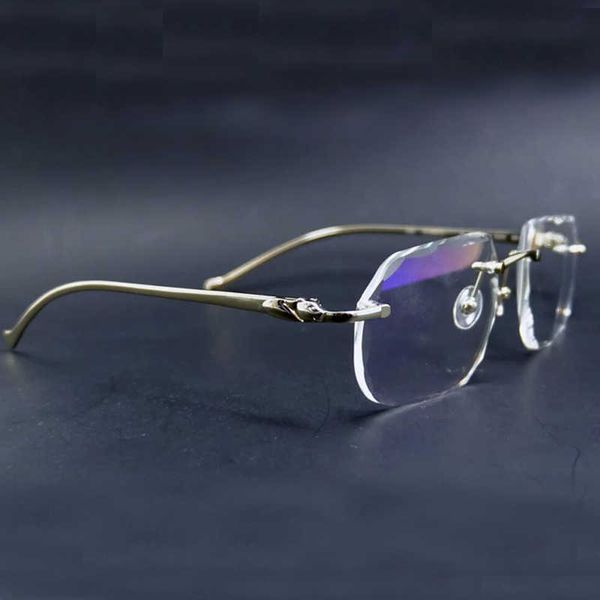 

vintage sunglasses men diamond cut rimless sun glasses leopard stylish decoration metal luxury designer shades eyewear new fashion factory s, White;black