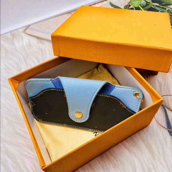 

coin purses luxury sunglasses bag brand men women wallet keather key ring bule pink eyeglasses, Red;black
