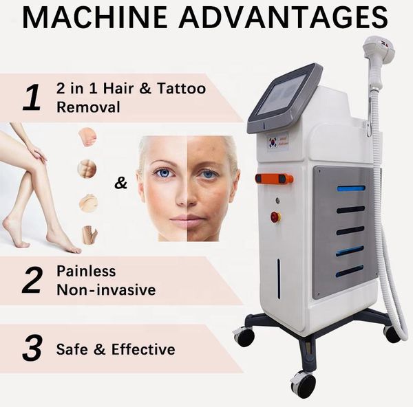 

picosecond pico 808 diode laser ndyag tattoo hair removal skin rejuvenation beauty machine, Black