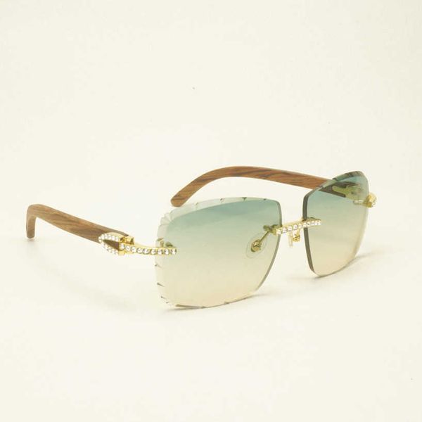 

wood rhinestone sunglasses men vintage oversize rimless diamond cutting clear glasses frame shades with case goggle senior eyewear eyeglasse, White;black