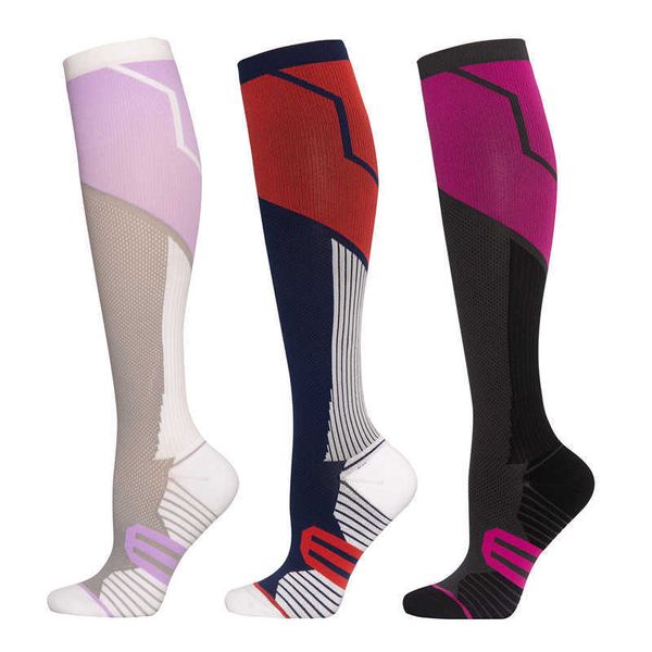 

5pc socks hosiery 2030 mmhg spring and summer breathable stretch stockings compression socks running fitness calf compression stockings z022, Black;white