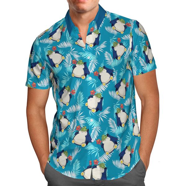 

men's casual shirts harajuku anime 3d beach hawaiian summer short sleeve streetwear oversized 5xl camisa social chemise homme aw11 2302, White;black