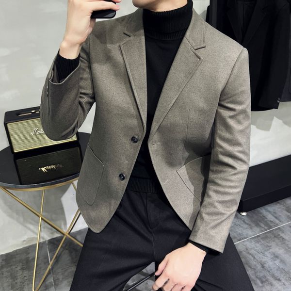 

men's suits blazers tuxedo classic men outwear business type thick single button lapel suit jacket clothing 230222, White;black