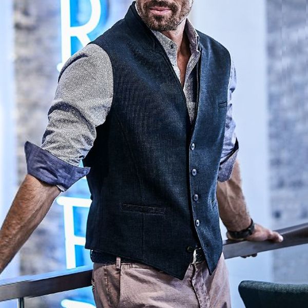 

men's vests grey defacto mens tweed suit vest jacket steampunk brown black business waistcoat plus size for man wedding 230222, Black;white