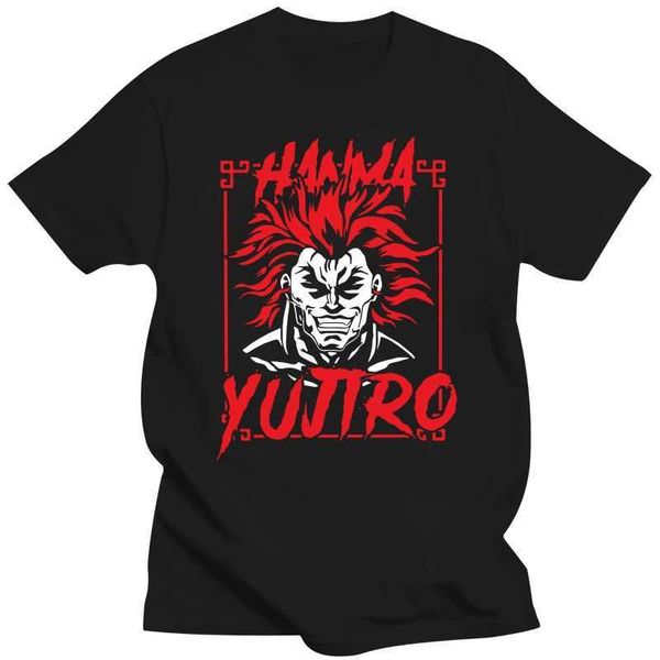 

men's t-shirts red badass fashion tshirts grappler baki hanma yujiro dou manga men style fabric streetwear t shirt o neck oversize l230, White;black