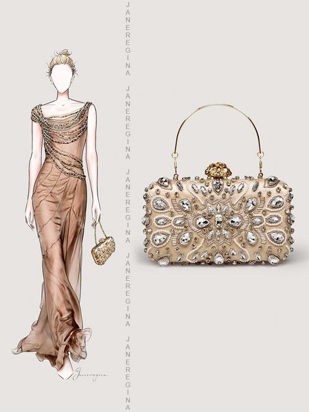 

flash drill chain bag temperament girl bag cross-body senior dinner niche bag new party evening dress clutch even bag r bag