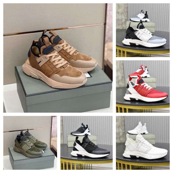 

23s fashion famous new design nylon jago men's sneaker shoes mesh leather trainers green black white brown light sole casual walking ou