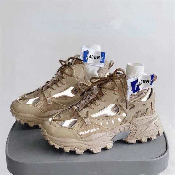 

dress shoes luxury men casual platform damping sneakers mens vulcanized sports fashion male trainers chunky zapatos hombre 230221, Black